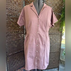 Loft Outlet Mauve Button-Down  Shirt Dress NWOT